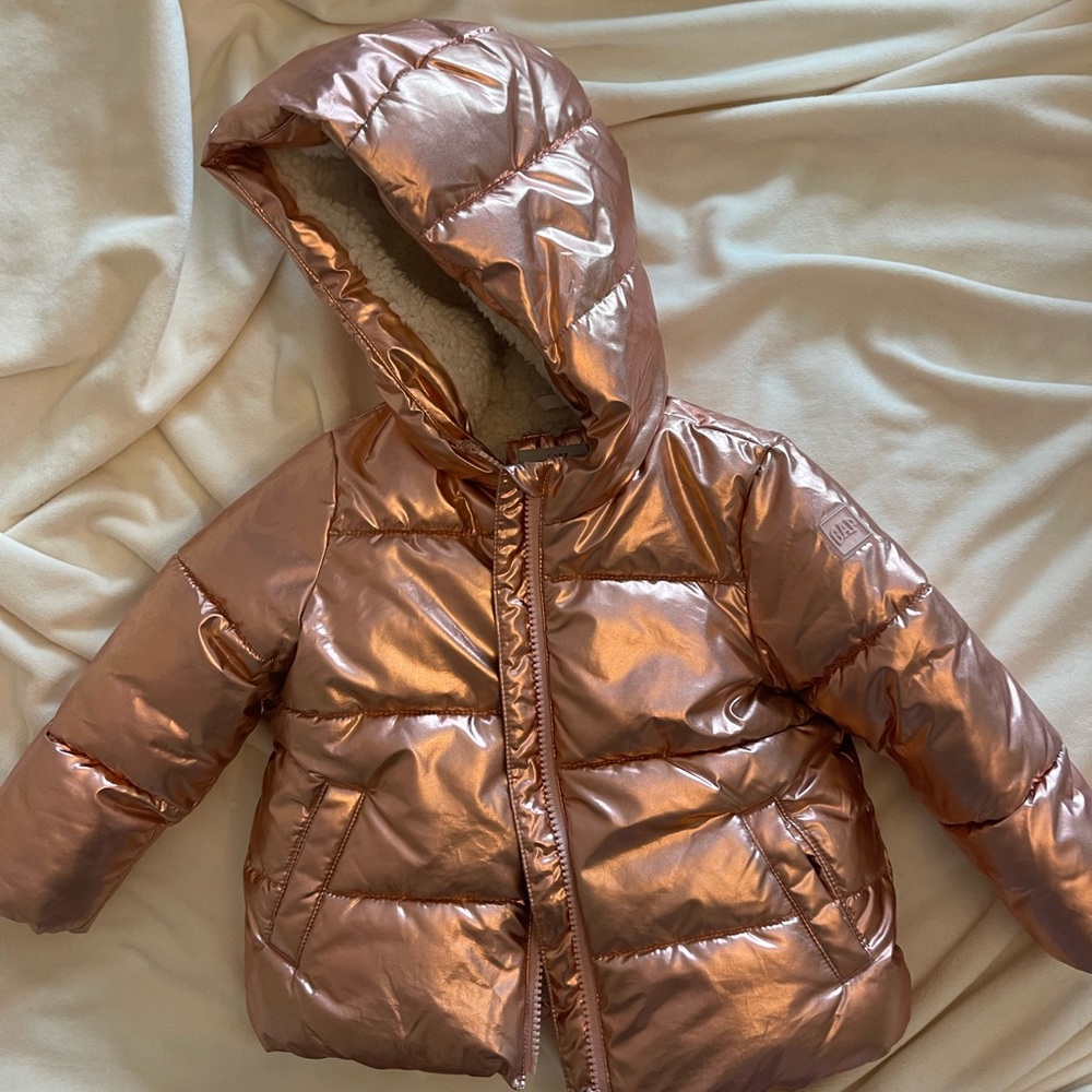 Gap toddler girl 3T pink metallic jacket